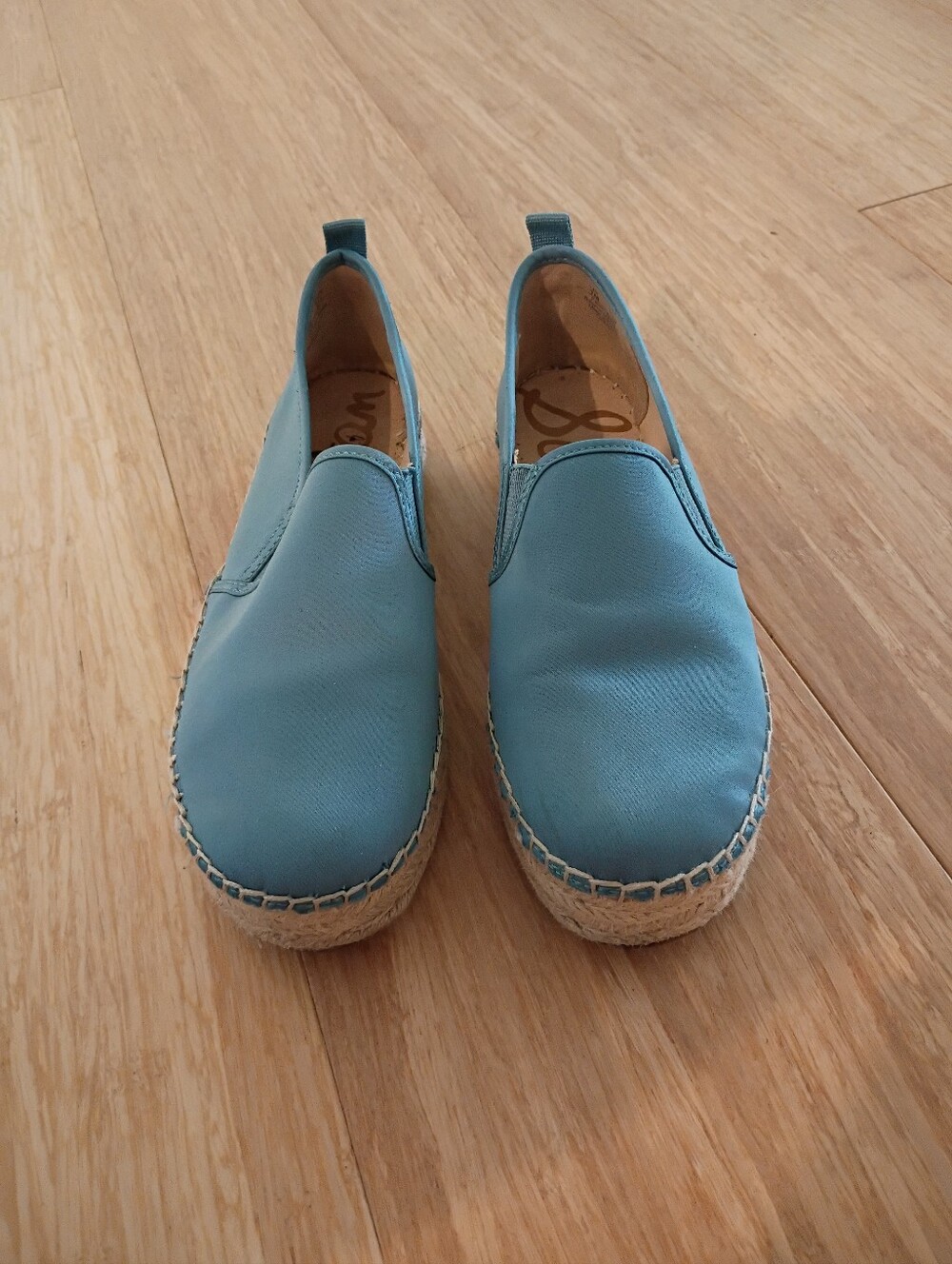 Sam Edelman Light Blue Slip-On Espadrille Platform Shoes